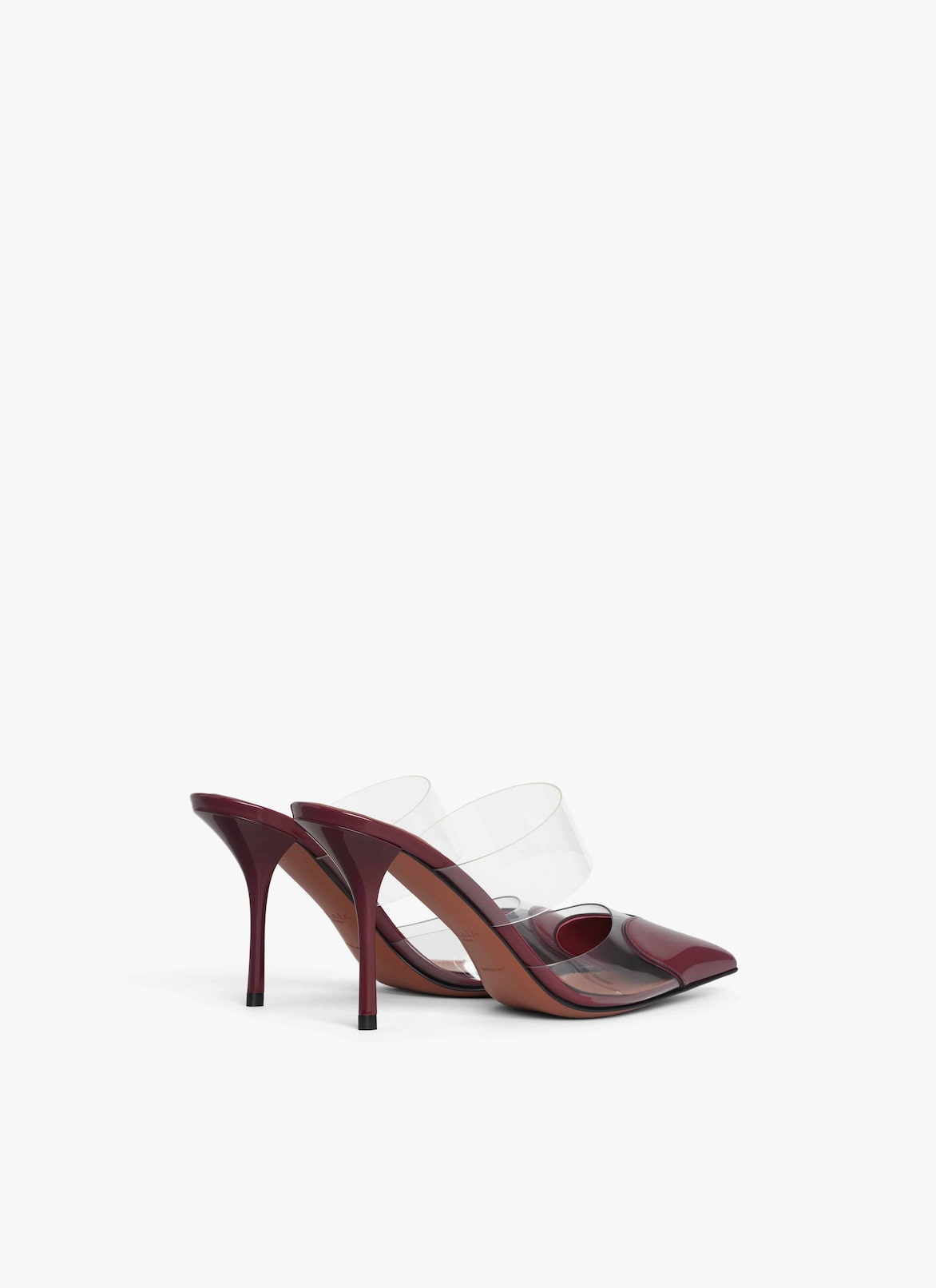 LE CŒUR MULES IN PATENT CALFSKIN ALAÏA GARNET RED LE CŒUR MULES IN PATENT CALFSKIN